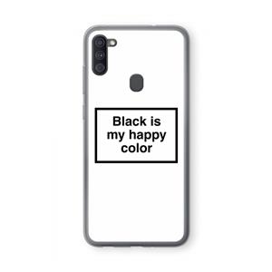 CaseCompany Black is my happy color: Samsung Galaxy A11 Transparant Hoesje