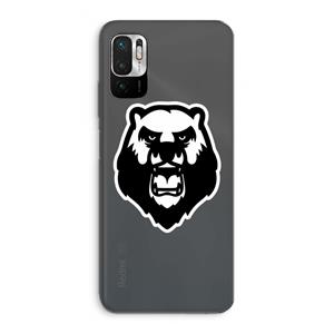 CaseCompany Angry Bear (white): Xiaomi Redmi Note 10 5G Transparant Hoesje