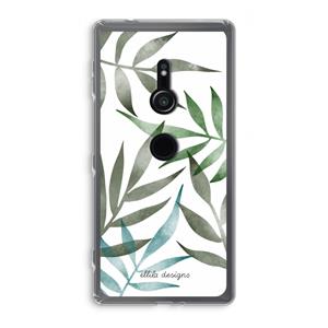 CaseCompany Tropical watercolor leaves: Sony Xperia XZ2 Transparant Hoesje