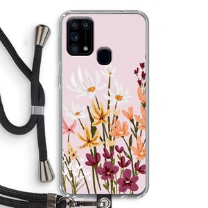 CaseCompany Painted wildflowers: Samsung Galaxy M31 Transparant Hoesje met koord