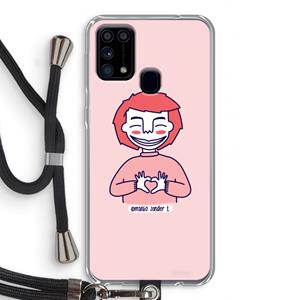 CaseCompany Hartje: Samsung Galaxy M31 Transparant Hoesje met koord