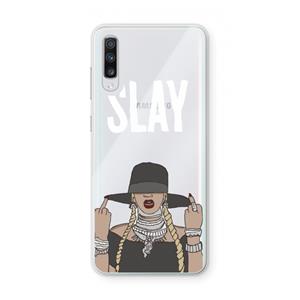 CaseCompany Slay All Day: Samsung Galaxy A70 Transparant Hoesje
