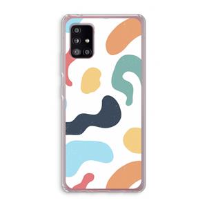 CaseCompany Memphis Shapes Blue: Samsung Galaxy A51 5G Transparant Hoesje