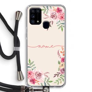 CaseCompany Rozen: Samsung Galaxy M31 Transparant Hoesje met koord
