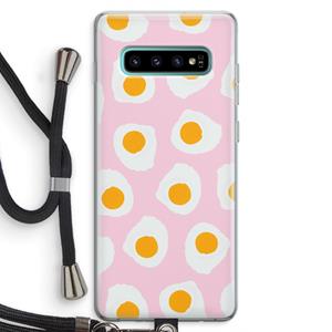 CaseCompany Dancing eggs: Samsung Galaxy S10 Plus Transparant Hoesje met koord