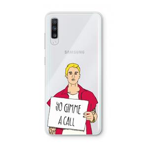 CaseCompany Gimme a call: Samsung Galaxy A70 Transparant Hoesje