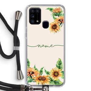 CaseCompany Zonnebloemen: Samsung Galaxy M31 Transparant Hoesje met koord