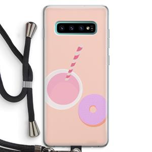 CaseCompany Donut: Samsung Galaxy S10 Plus Transparant Hoesje met koord