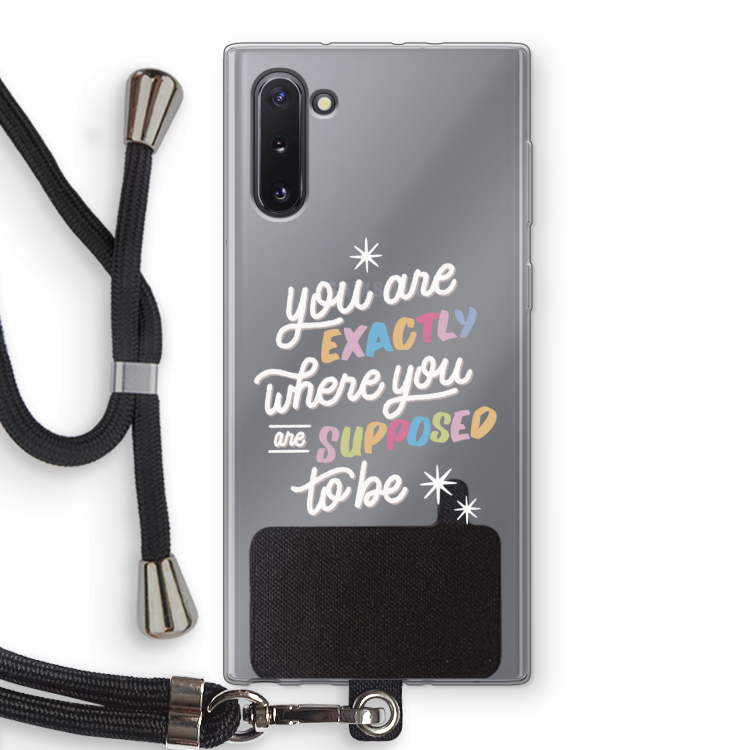 CaseCompany Right Place: Samsung Galaxy Note 10 Transparant Hoesje met koord