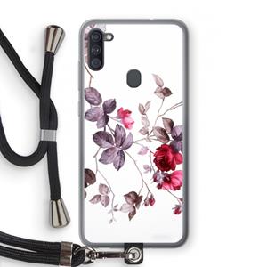 CaseCompany Mooie bloemen: Samsung Galaxy A11 Transparant Hoesje met koord