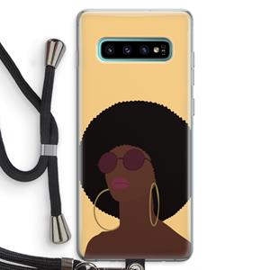 CaseCompany Golden hour: Samsung Galaxy S10 Plus Transparant Hoesje met koord