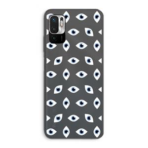 CaseCompany Eyes pattern: Xiaomi Redmi Note 10 5G Transparant Hoesje