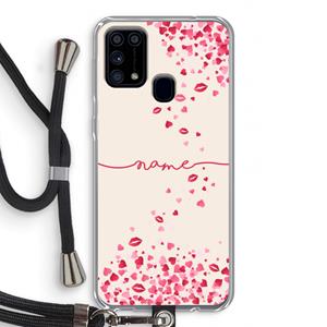 CaseCompany Hartjes en kusjes: Samsung Galaxy M31 Transparant Hoesje met koord