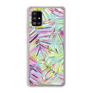 CaseCompany Tropical Palms Blue: Samsung Galaxy A51 5G Transparant Hoesje