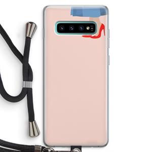 CaseCompany High heels: Samsung Galaxy S10 Plus Transparant Hoesje met koord