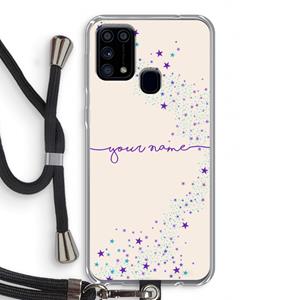 CaseCompany Sterren: Samsung Galaxy M31 Transparant Hoesje met koord