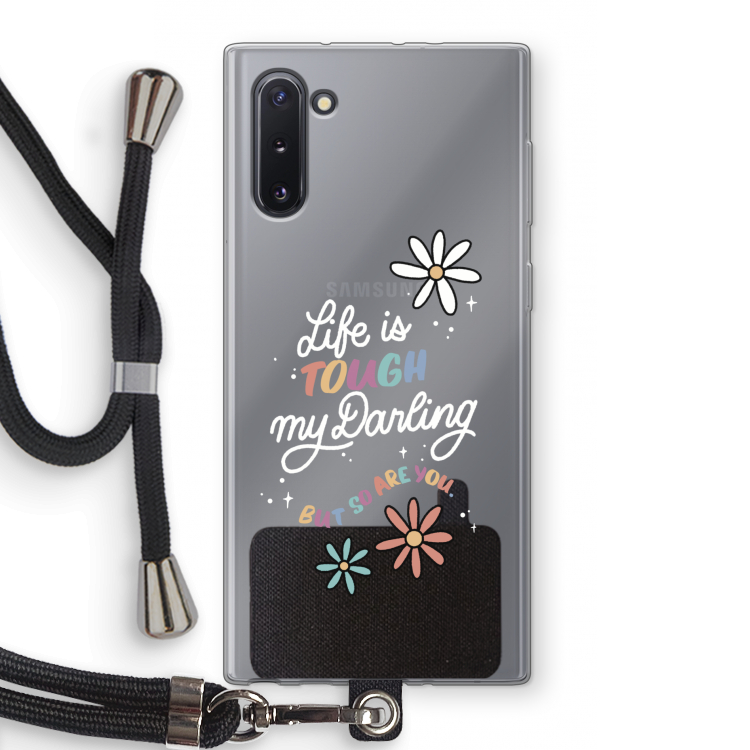 CaseCompany Tough Life: Samsung Galaxy Note 10 Transparant Hoesje met koord
