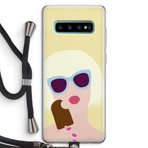 CaseCompany Ice cream: Samsung Galaxy S10 Plus Transparant Hoesje met koord