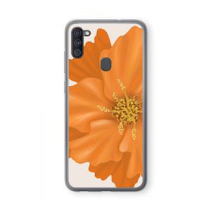 CaseCompany Orange Ellila flower: Samsung Galaxy A11 Transparant Hoesje
