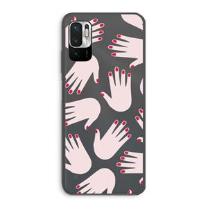 CaseCompany Hands pink: Xiaomi Redmi Note 10 5G Transparant Hoesje