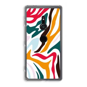 CaseCompany Colored Zebra: Sony Xperia XZ2 Transparant Hoesje