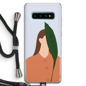 CaseCompany Leaf: Samsung Galaxy S10 Plus Transparant Hoesje met koord