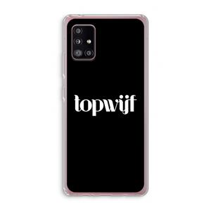 CaseCompany Topwijf Zwart: Samsung Galaxy A51 5G Transparant Hoesje