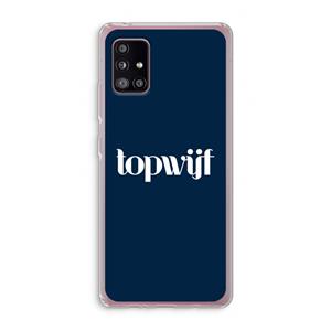 CaseCompany Topwijf Navy: Samsung Galaxy A51 5G Transparant Hoesje