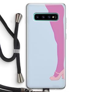 CaseCompany Pink panty: Samsung Galaxy S10 Plus Transparant Hoesje met koord