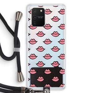 CaseCompany Lipjes: Samsung Galaxy S10 Lite Transparant Hoesje met koord