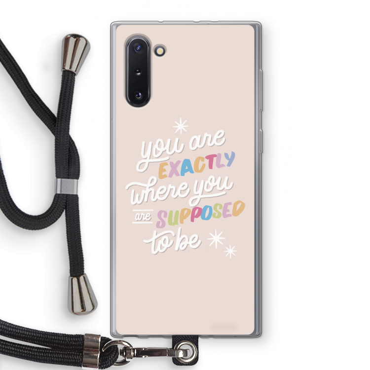 CaseCompany Right Place: Samsung Galaxy Note 10 Transparant Hoesje met koord