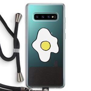 CaseCompany Spiegelei: Samsung Galaxy S10 Plus Transparant Hoesje met koord