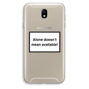 CaseCompany Alone: Samsung Galaxy J7 (2017) Transparant Hoesje