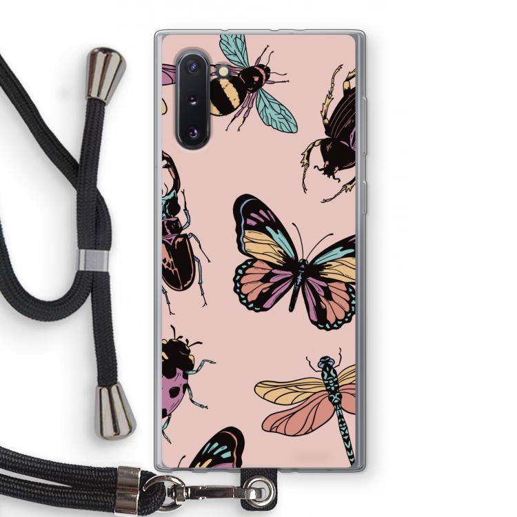 CaseCompany Tiny Bugs: Samsung Galaxy Note 10 Transparant Hoesje met koord