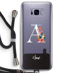 CaseCompany Pink Bouquet: Samsung Galaxy S8 Transparant Hoesje met koord