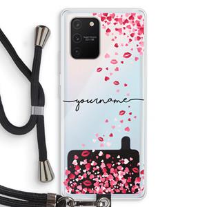 CaseCompany Hartjes en kusjes: Samsung Galaxy S10 Lite Transparant Hoesje met koord