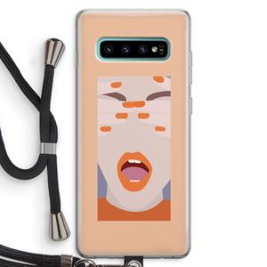 CaseCompany Surprise: Samsung Galaxy S10 Plus Transparant Hoesje met koord