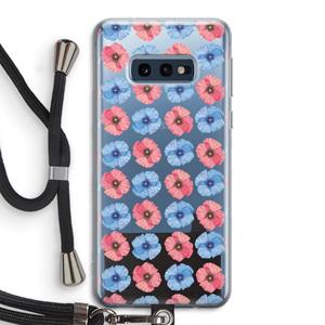 CaseCompany Klaproosjes: Samsung Galaxy S10e Transparant Hoesje met koord
