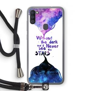 CaseCompany Stars quote: Samsung Galaxy A11 Transparant Hoesje met koord