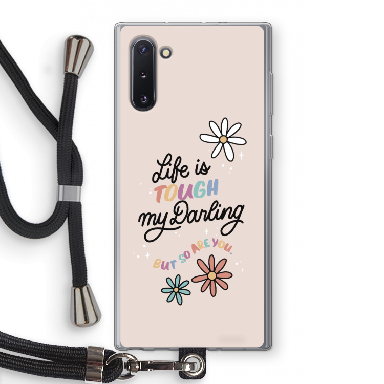 CaseCompany Tough Life: Samsung Galaxy Note 10 Transparant Hoesje met koord
