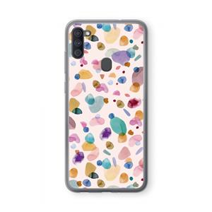 CaseCompany Terrazzo Memphis Pink: Samsung Galaxy A11 Transparant Hoesje