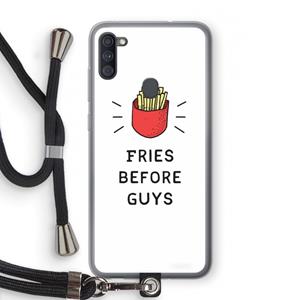 CaseCompany Fries before guys: Samsung Galaxy A11 Transparant Hoesje met koord