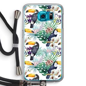 CaseCompany Tukans: Samsung Galaxy S6 Transparant Hoesje met koord