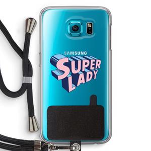 CaseCompany Superlady: Samsung Galaxy S6 Transparant Hoesje met koord
