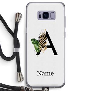 CaseCompany Charcoal Flora: Samsung Galaxy S8 Transparant Hoesje met koord