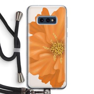 CaseCompany Orange Ellila flower: Samsung Galaxy S10e Transparant Hoesje met koord