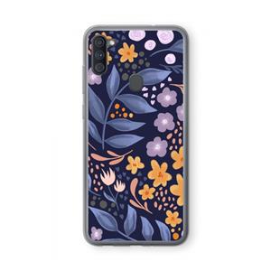 CaseCompany Flowers with blue leaves: Samsung Galaxy A11 Transparant Hoesje