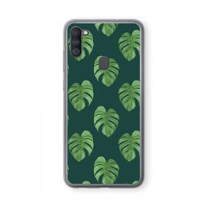 CaseCompany Monstera leaves: Samsung Galaxy A11 Transparant Hoesje