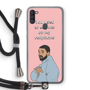 CaseCompany Hotline bling: Samsung Galaxy A11 Transparant Hoesje met koord