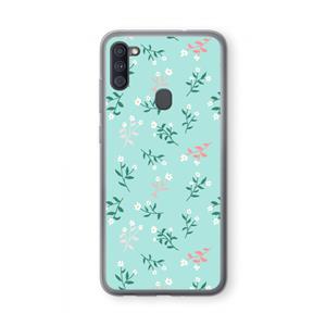 CaseCompany Small white flowers: Samsung Galaxy A11 Transparant Hoesje